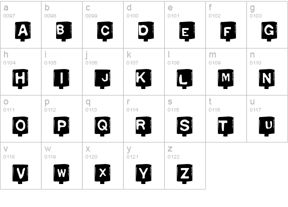 Typo Negative lowercase a-z preview