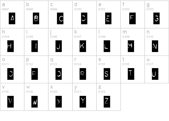 Typo-NegativeDistressed lowercase a-z preview