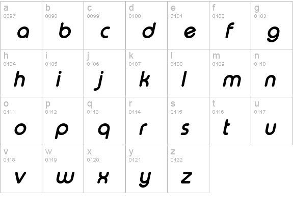 Typo Round Bold Italic Demo lowercase a-z preview