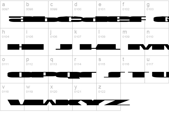 U.S.A. Expanded lowercase a-z preview
