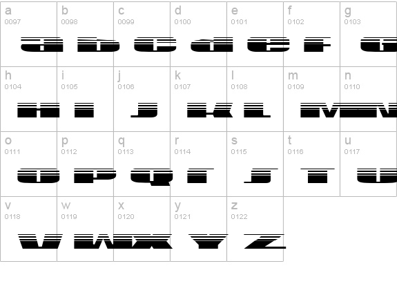 U.S.A. Gradient lowercase a-z preview