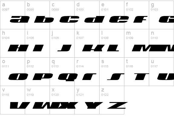U.S.A. Italic lowercase a-z preview