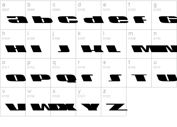 U.S.A. Leftalic lowercase a-z preview