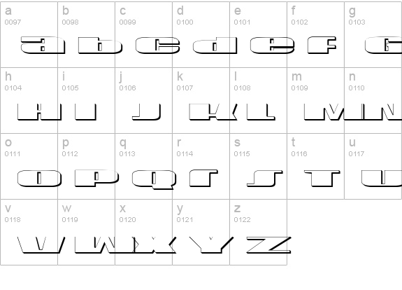 U.S.A. Shadow lowercase a-z preview