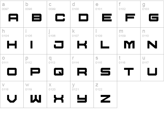 U.S.S. Dallas lowercase a-z preview
