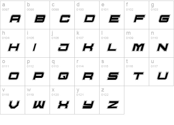 U.S.S. Dallas Academy Italic lowercase a-z preview