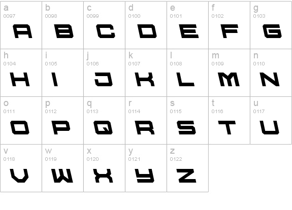 U.S.S. Dallas Leftalic lowercase a-z preview