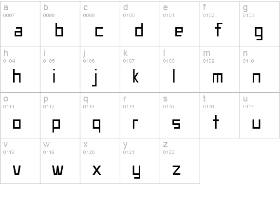 UA Squared lowercase a-z preview