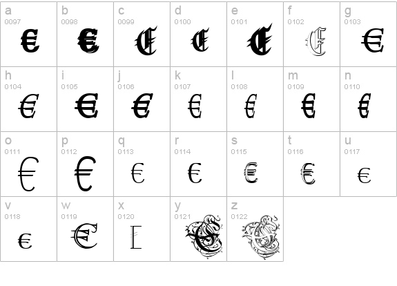 Ubiqita_Europa lowercase a-z preview