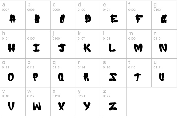 UDON lowercase a-z preview