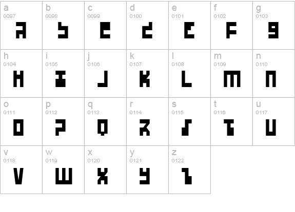 UFO Hunter lowercase a-z preview