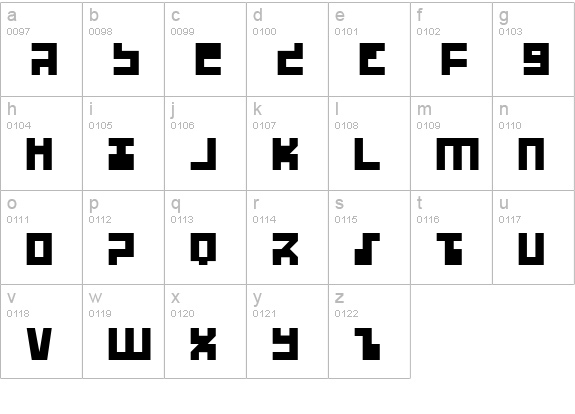UFO Hunter Expanded lowercase a-z preview