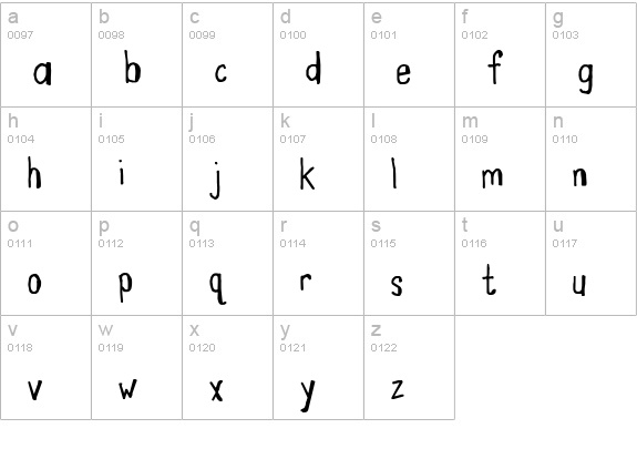 Ugly Rumor lowercase a-z preview