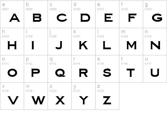 Ulster lowercase a-z preview