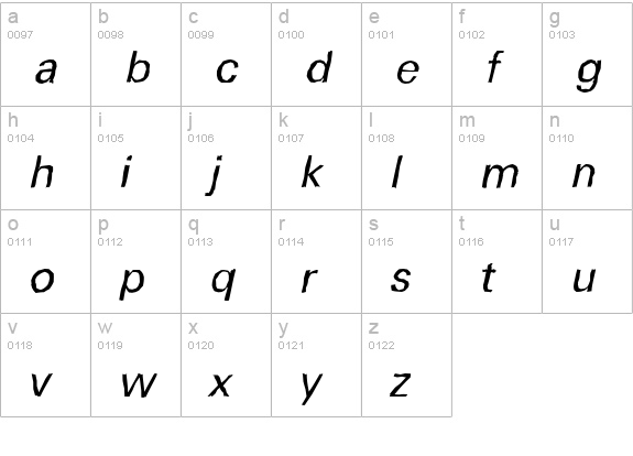 UltimateAntique-Italic lowercase a-z preview