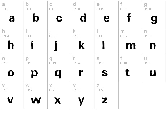 UltimateRandom-Bold lowercase a-z preview