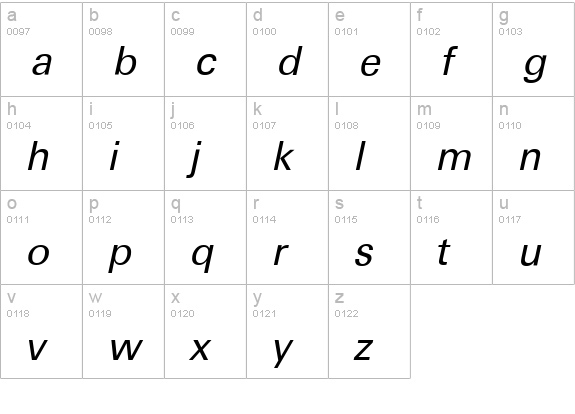 UltimateSerial-Italic lowercase a-z preview
