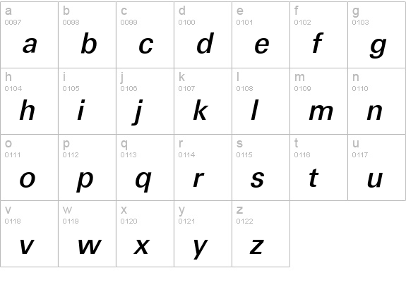 UltimateSerial-Medium-Italic lowercase a-z preview