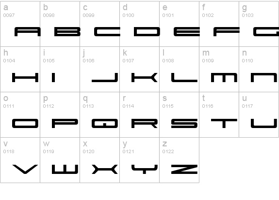 Ultra 911 lowercase a-z preview
