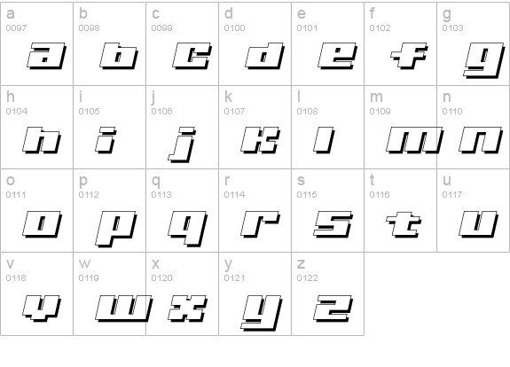 Ultra-SevenItalicW lowercase a-z preview