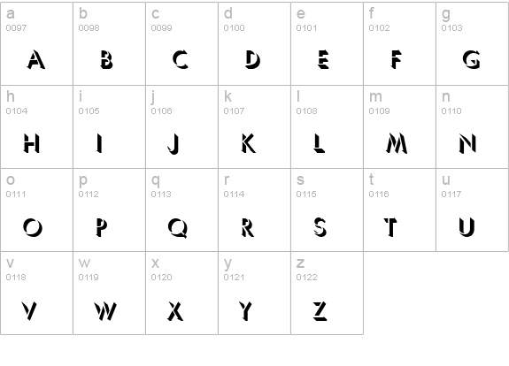 Ultra Shadow lowercase a-z preview
