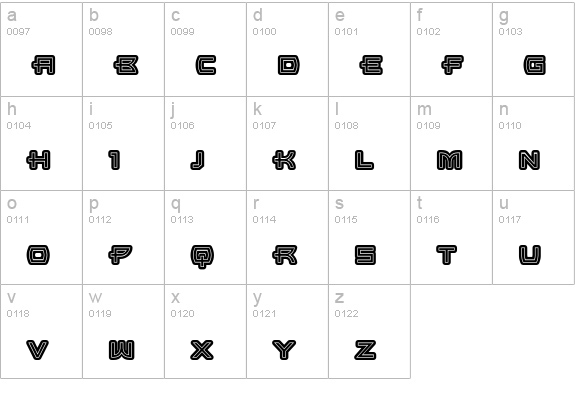 UltraBronzo-Inline lowercase a-z preview