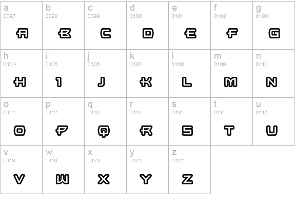 UltraBronzo-Outline lowercase a-z preview