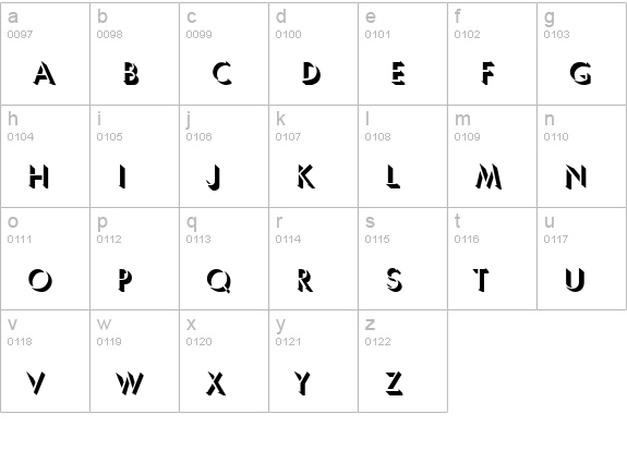 UltraShadow lowercase a-z preview
