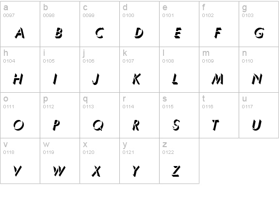 UltraShadow Italic lowercase a-z preview