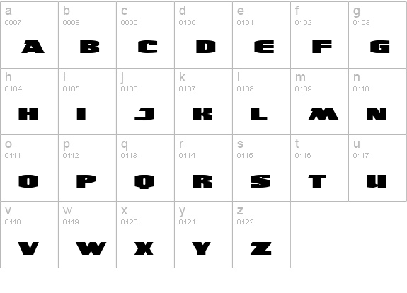 UltraViolent BB lowercase a-z preview