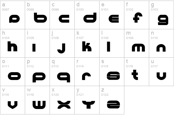 Ultraworld lowercase a-z preview