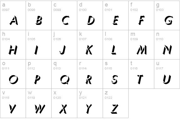 Umber Italic lowercase a-z preview