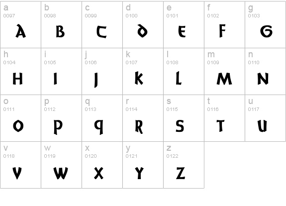 UnciaDis Bold lowercase a-z preview
