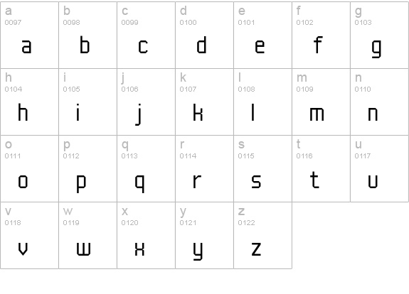 UNDA-AngleFine lowercase a-z preview
