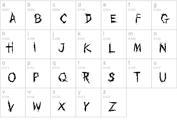 Under Influence lowercase a-z preview