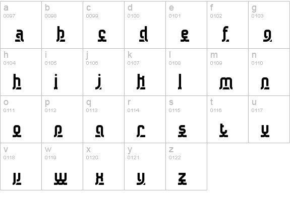 Underscore BRK lowercase a-z preview