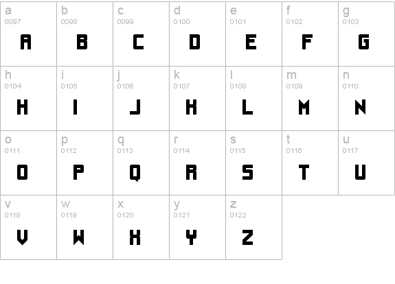 UnderStrukk Regular lowercase a-z preview
