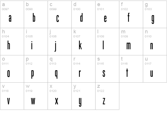 Undertaker lowercase a-z preview