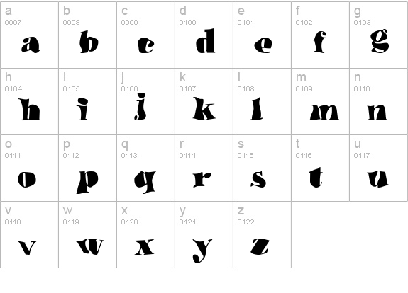 Underwater Love lowercase a-z preview