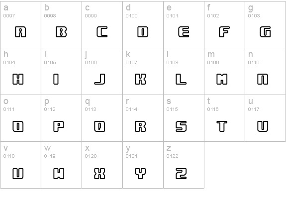 Underwhelmed Outline (BRK) lowercase a-z preview