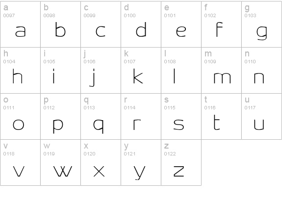 Undine lowercase a-z preview