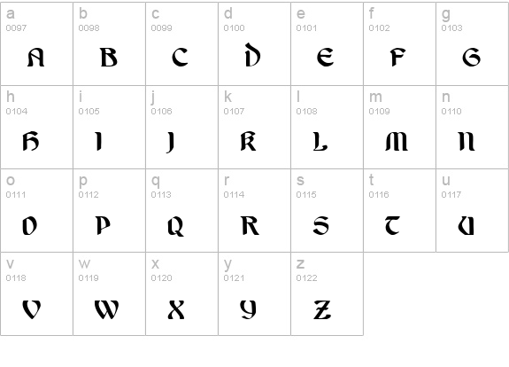Undineâ„¢ lowercase a-z preview