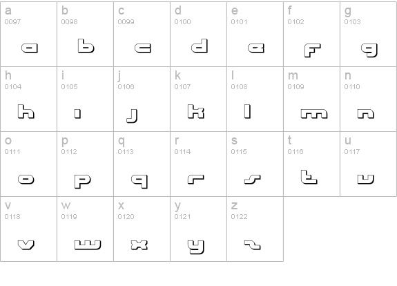 uni-sol outline lowercase a-z preview