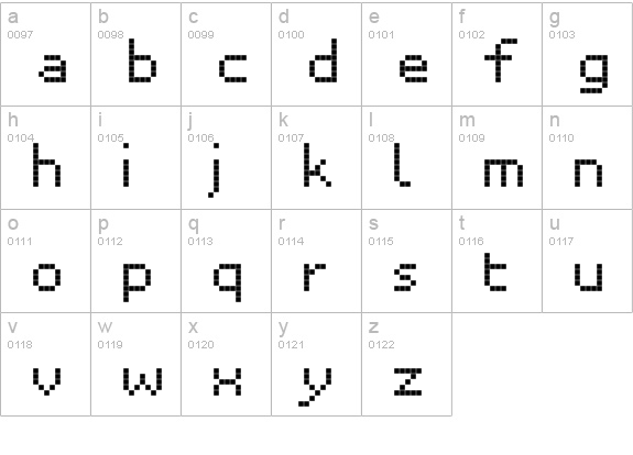 Unibody 8 lowercase a-z preview