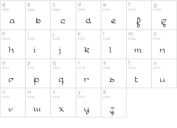 Uniglow-Fifty lowercase a-z preview
