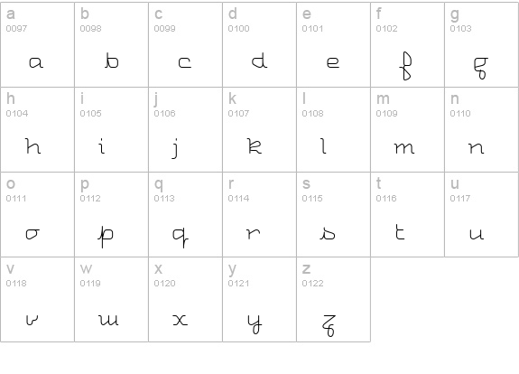 Uniglow-TwentyFive lowercase a-z preview