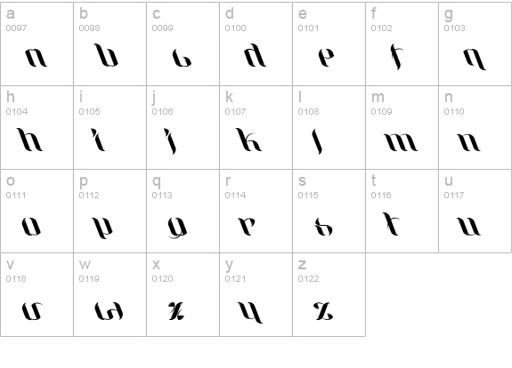 UniLeaf Italic lowercase a-z preview