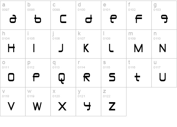 Union City Blue lowercase a-z preview