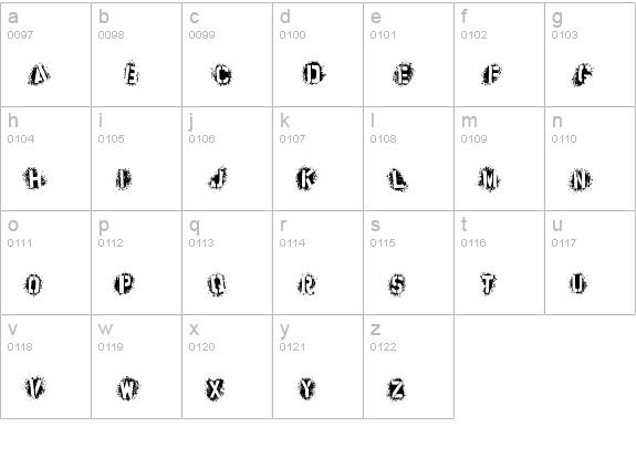 uniquely Sprayed lowercase a-z preview