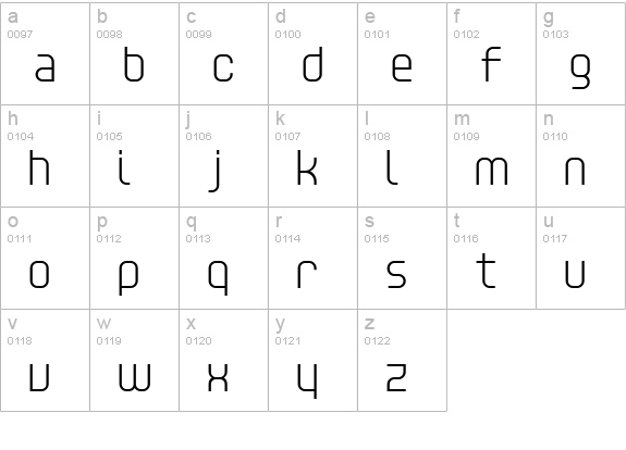 Unisect lowercase a-z preview